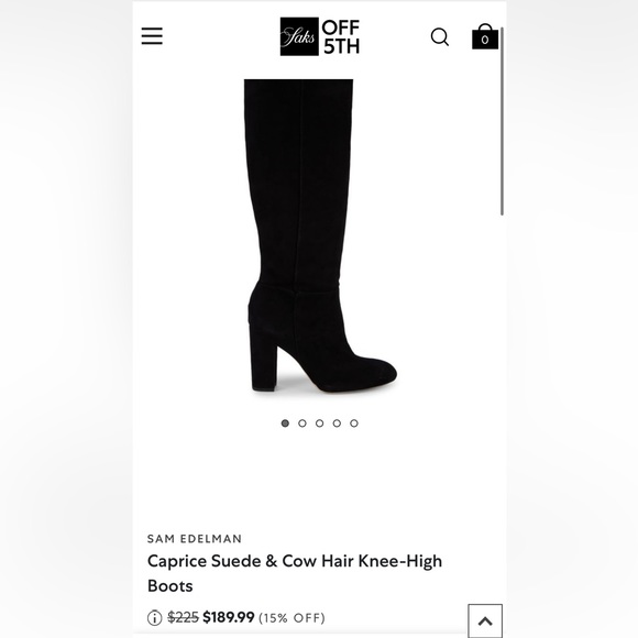 Sam Edelman Caprice Suede Boot Size 6 - Black - Picture 1 of 6